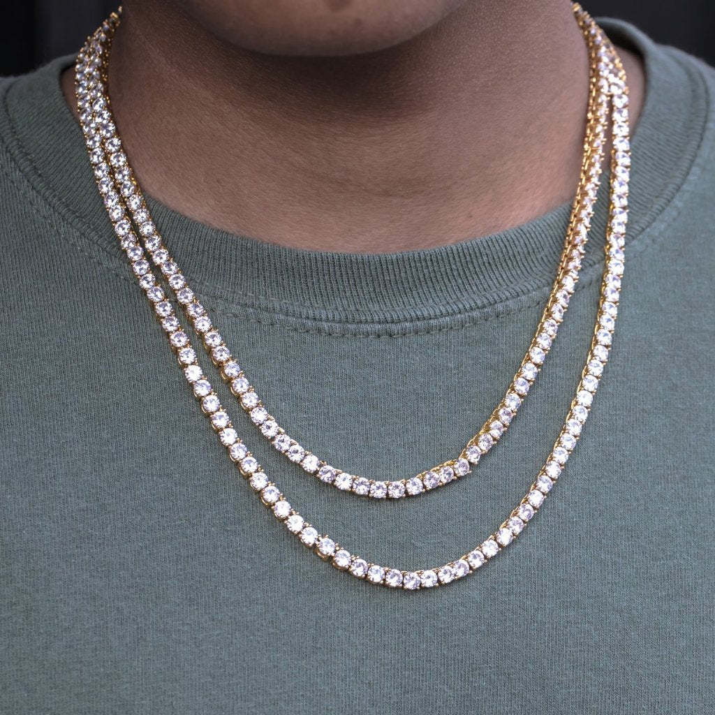 5mm Tennis Necklace - 18k Gold Plated - GOLDEN GILT