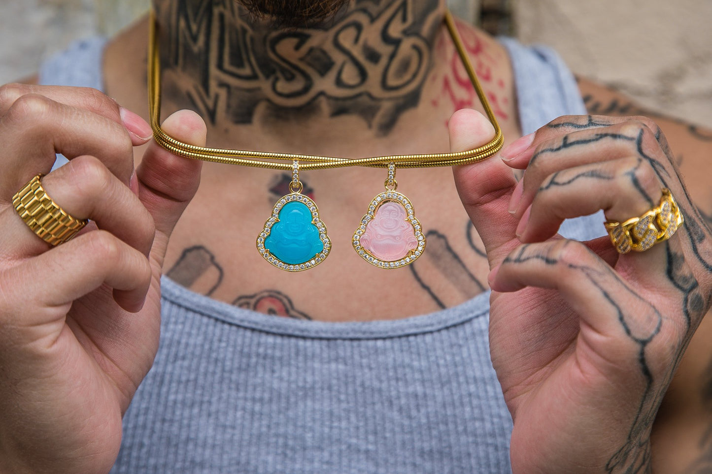 Sky Blue Buddha - GOLDEN GILT