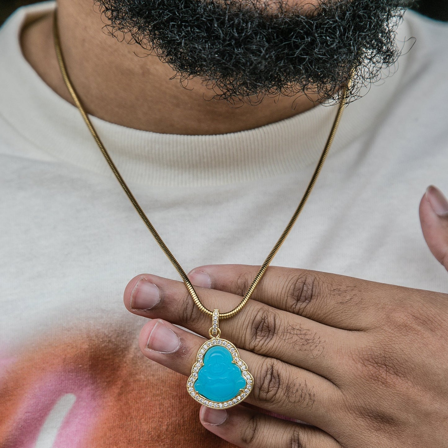 Sky Blue Buddha - GOLDEN GILT