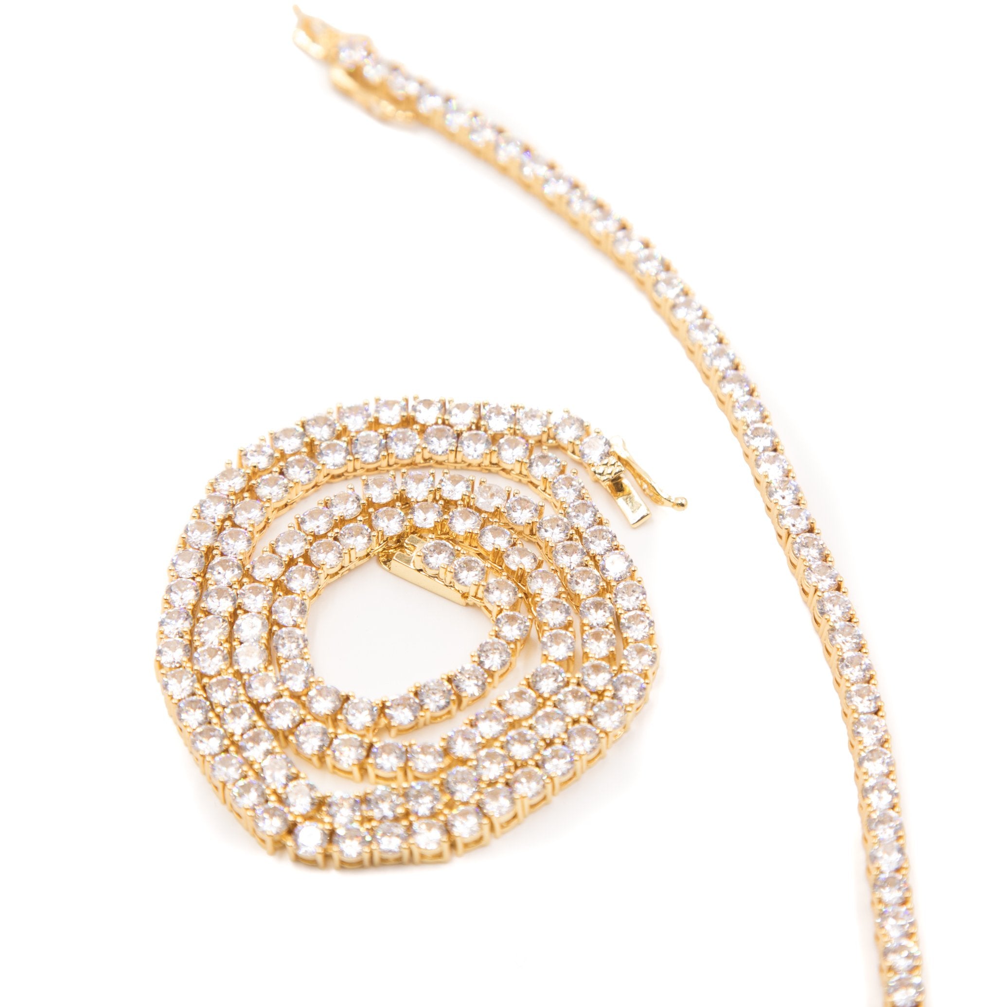 5mm Tennis Link Bundle w/ Bracelet - GOLDEN GILT