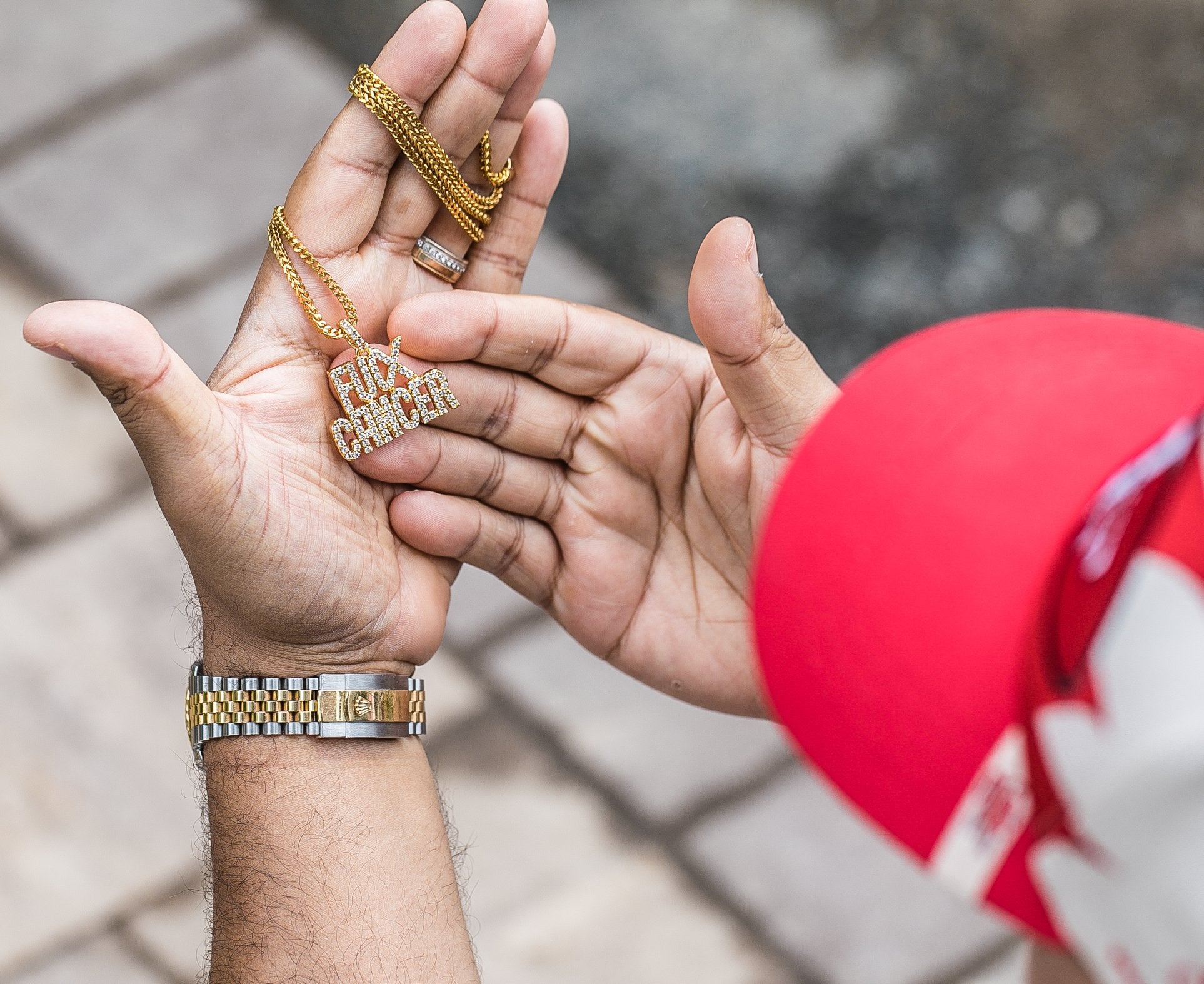 F*ck Cancer Pendant & Necklace - GOLDEN GILT