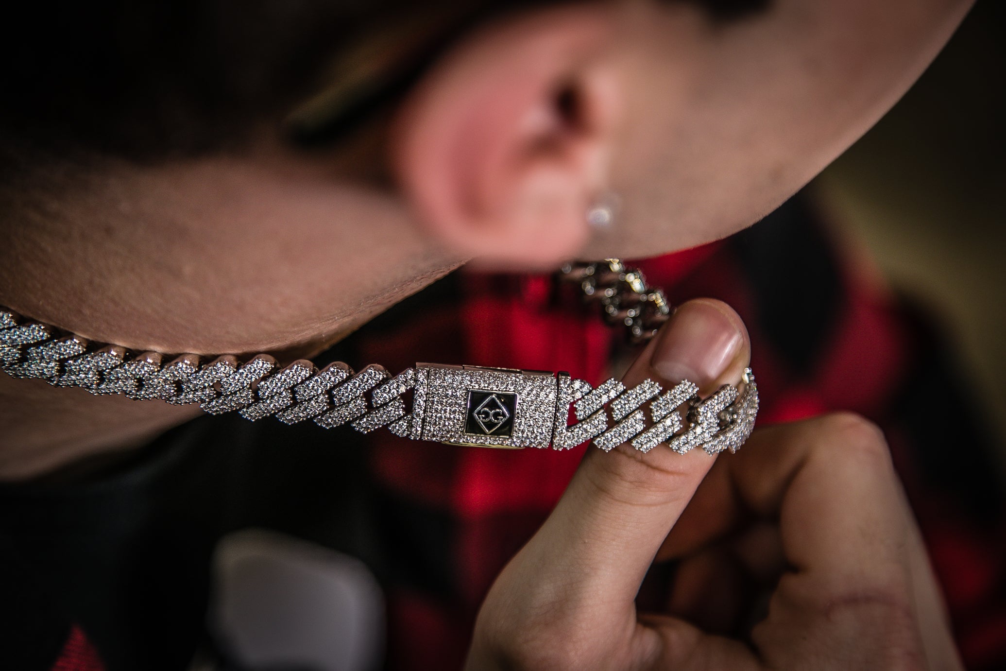 "New York" Prong Studded Cuban Necklace - Silver - GOLDEN GILT