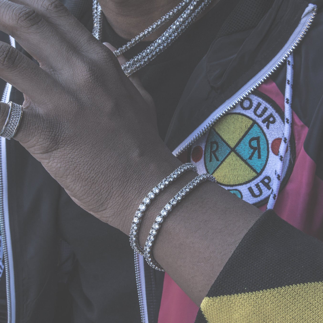 5mm Tennis Link Bundle w/ Bracelet - Silver - GOLDEN GILT