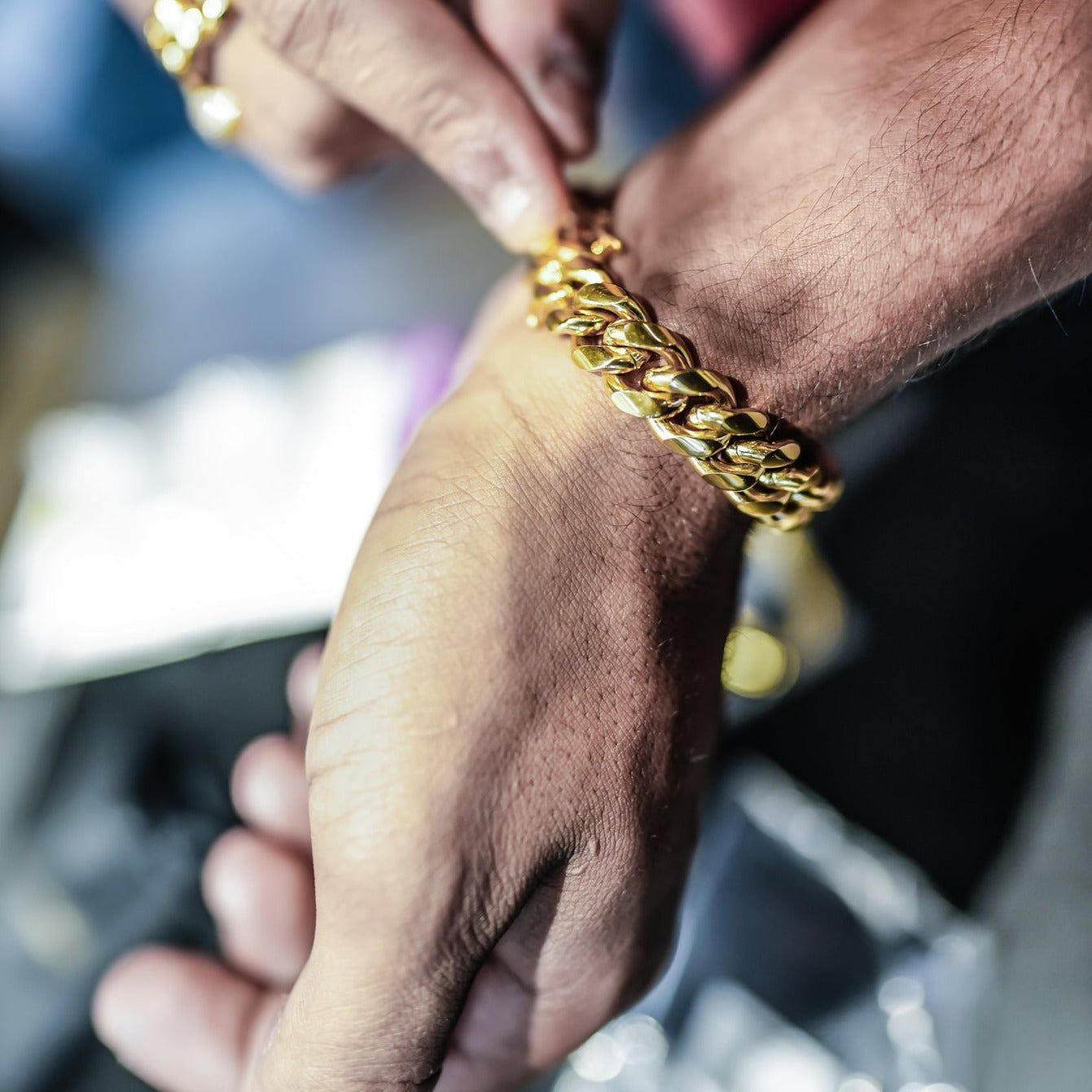 12mm Miami Cuban Link Bracelet - GOLDEN GILT