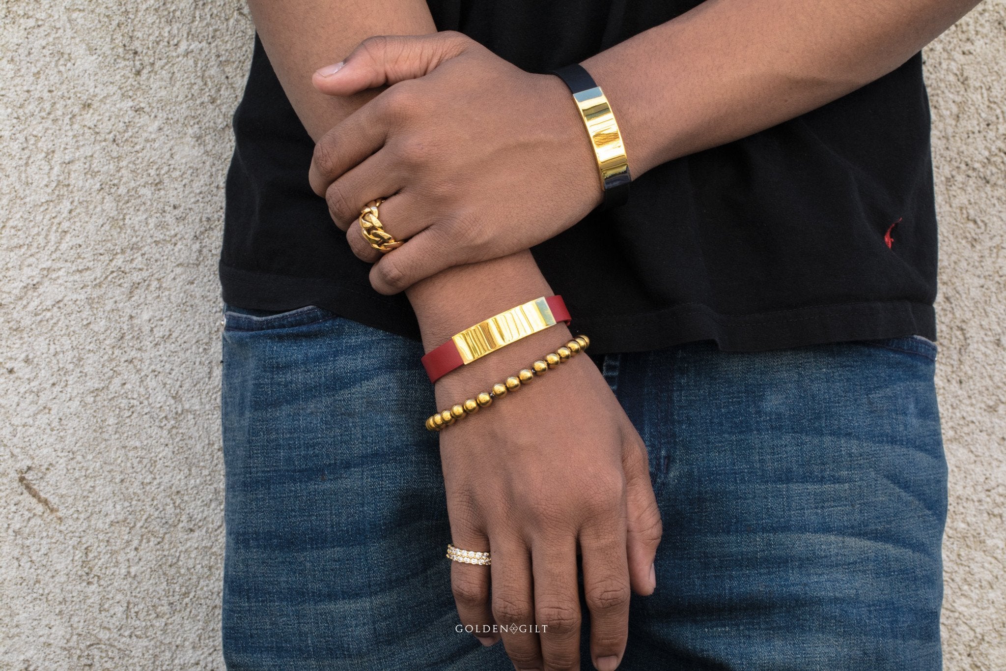 Beaded Moon Bracelet - 18k Gold Plated - GOLDEN GILT