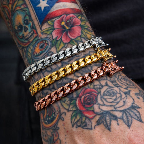 8MM Cuban Bracelet - GOLDEN GILT