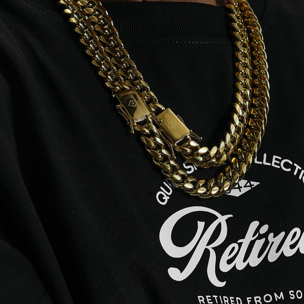 12mm Miami Cuban Link Necklace - 18k Gold Plated