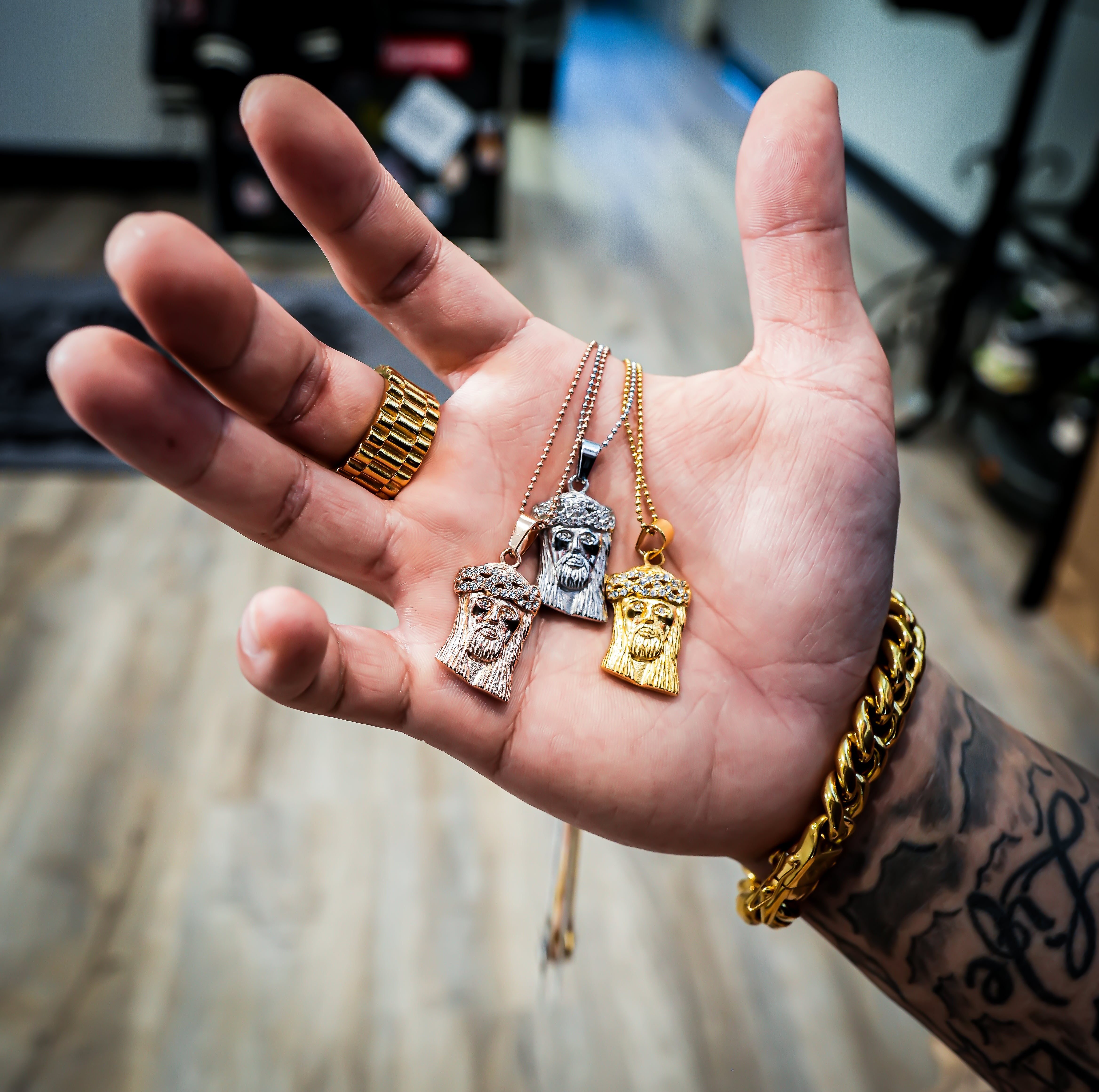 Mini jesus piece on sale chain