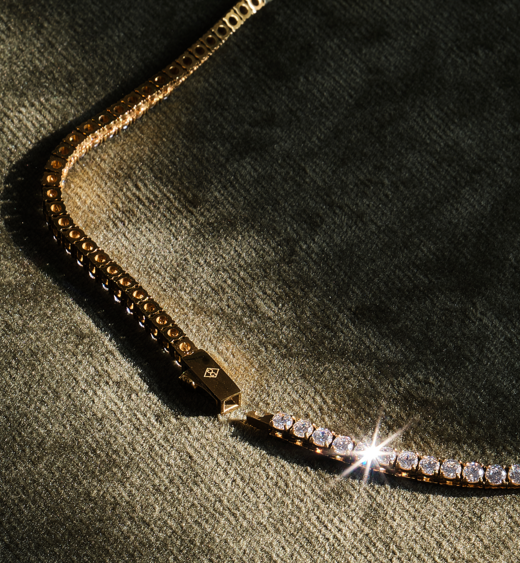 Tennis Necklace -3mm Stainless Steel - GOLDEN GILT