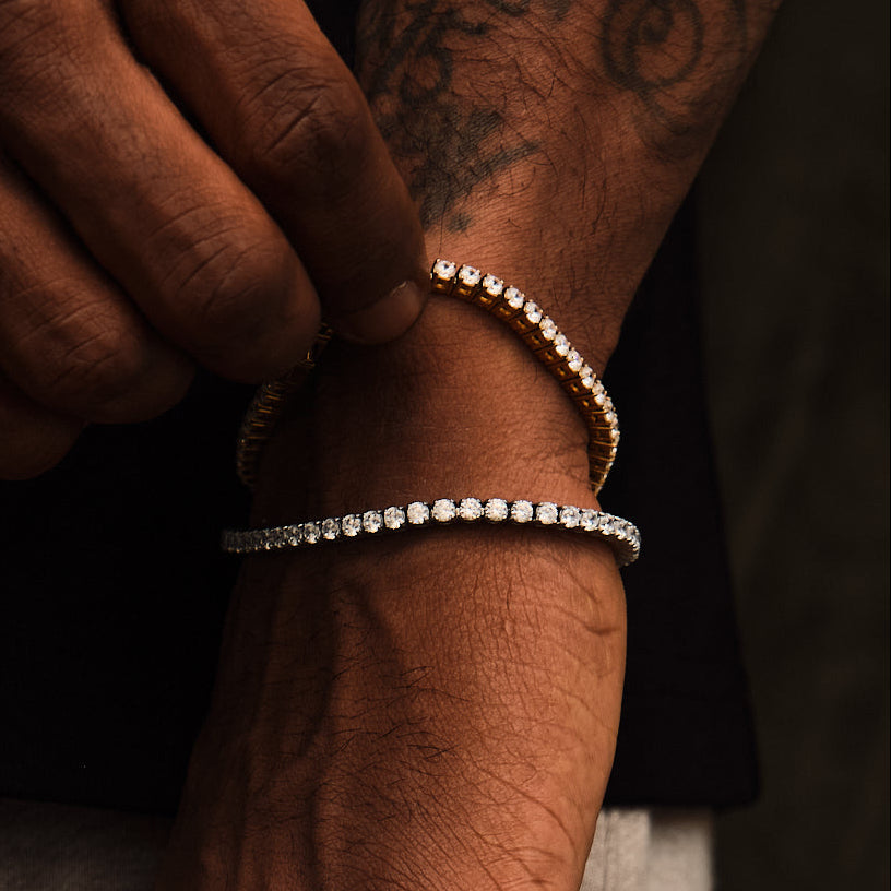 Tennis Bracelet -3mm Stainless Steel - GOLDEN GILT