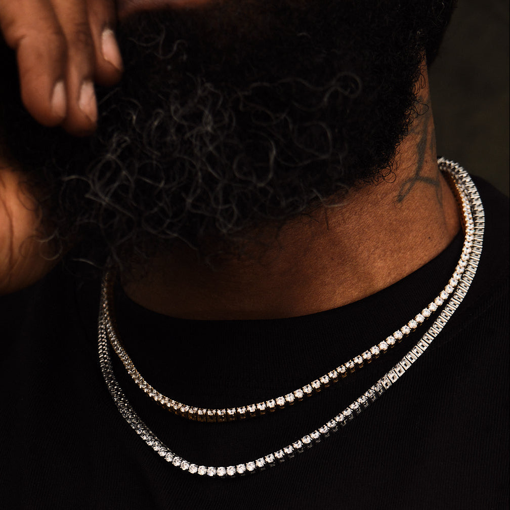 Tennis Necklace -3mm Stainless Steel - GOLDEN GILT