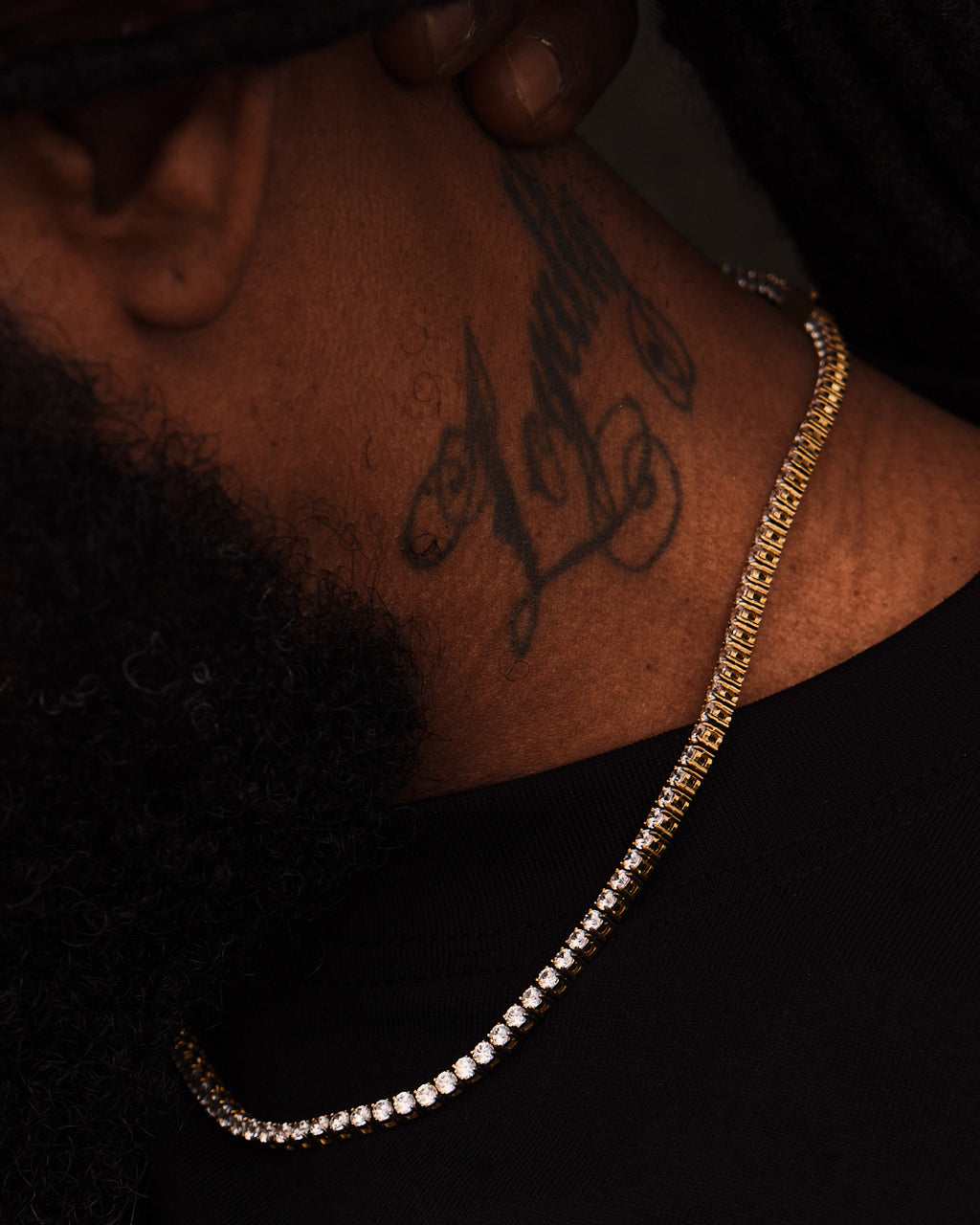 Tennis Necklace -3mm Stainless Steel - GOLDEN GILT