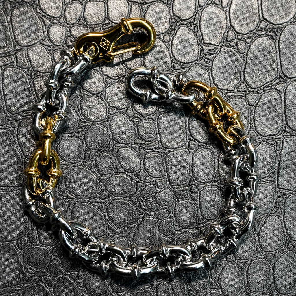 Two Tone Coil Chain Link Bracelet - GOLDEN GILT