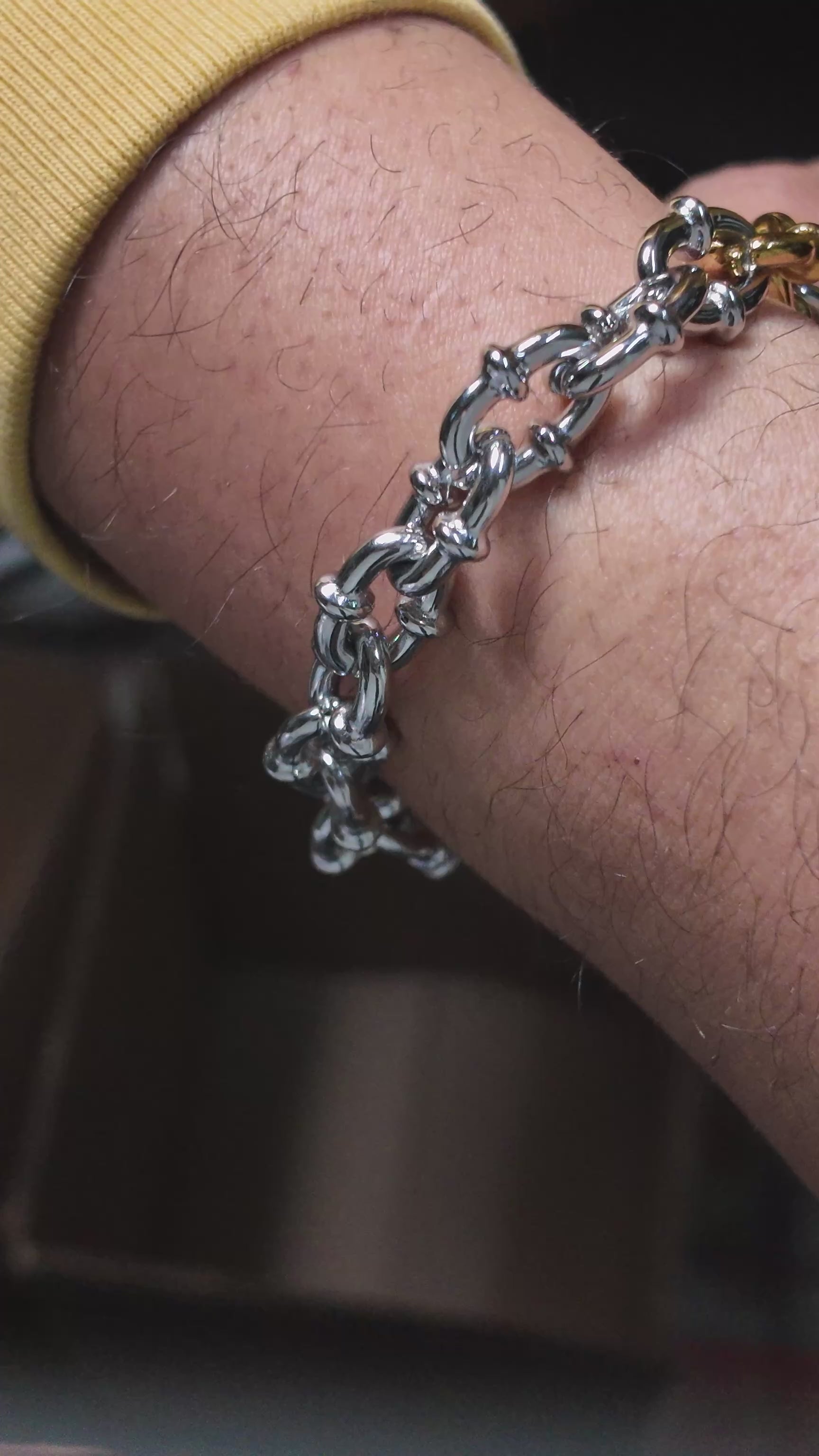 Two Tone Coil Chain Link Bracelet