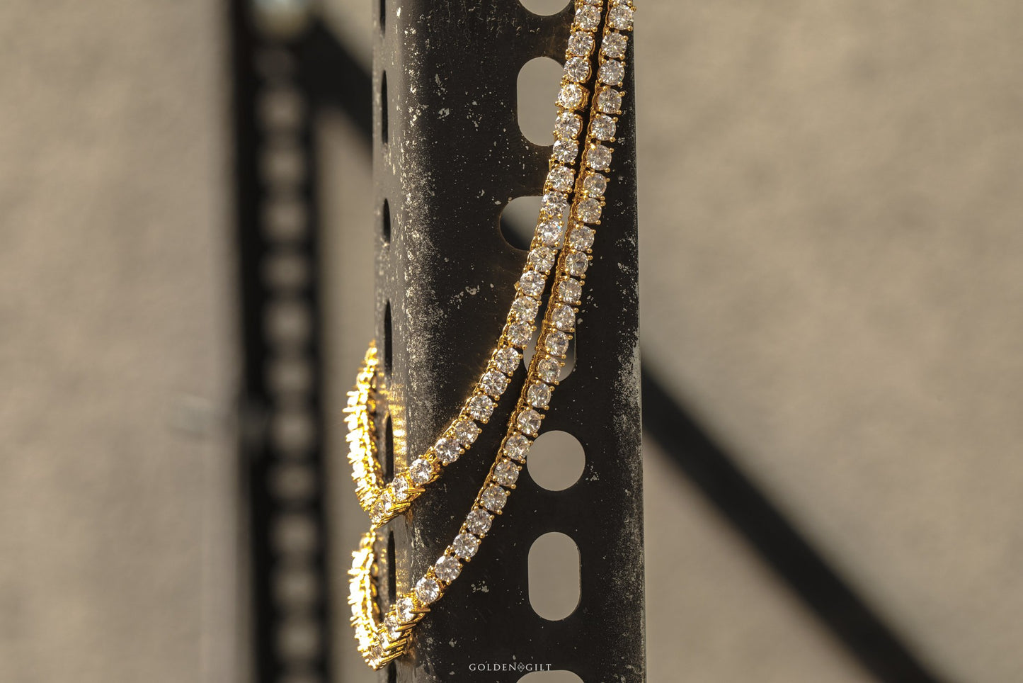 5mm Tennis Necklace - 18k Gold Plated - GOLDEN GILT