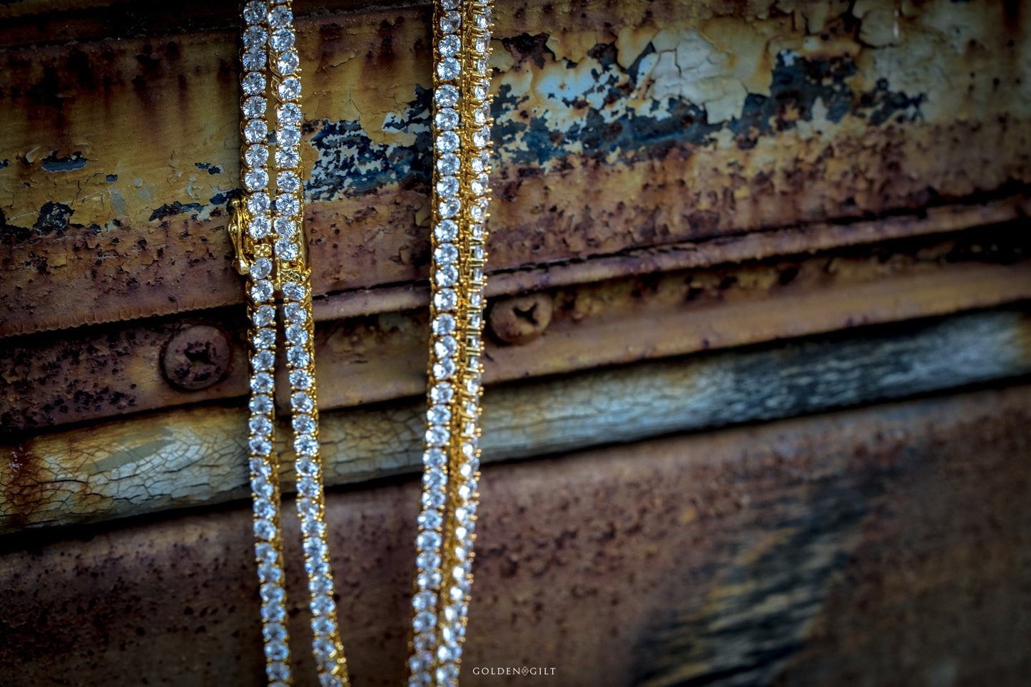 5mm Tennis Necklace - 18k Gold Plated - GOLDEN GILT