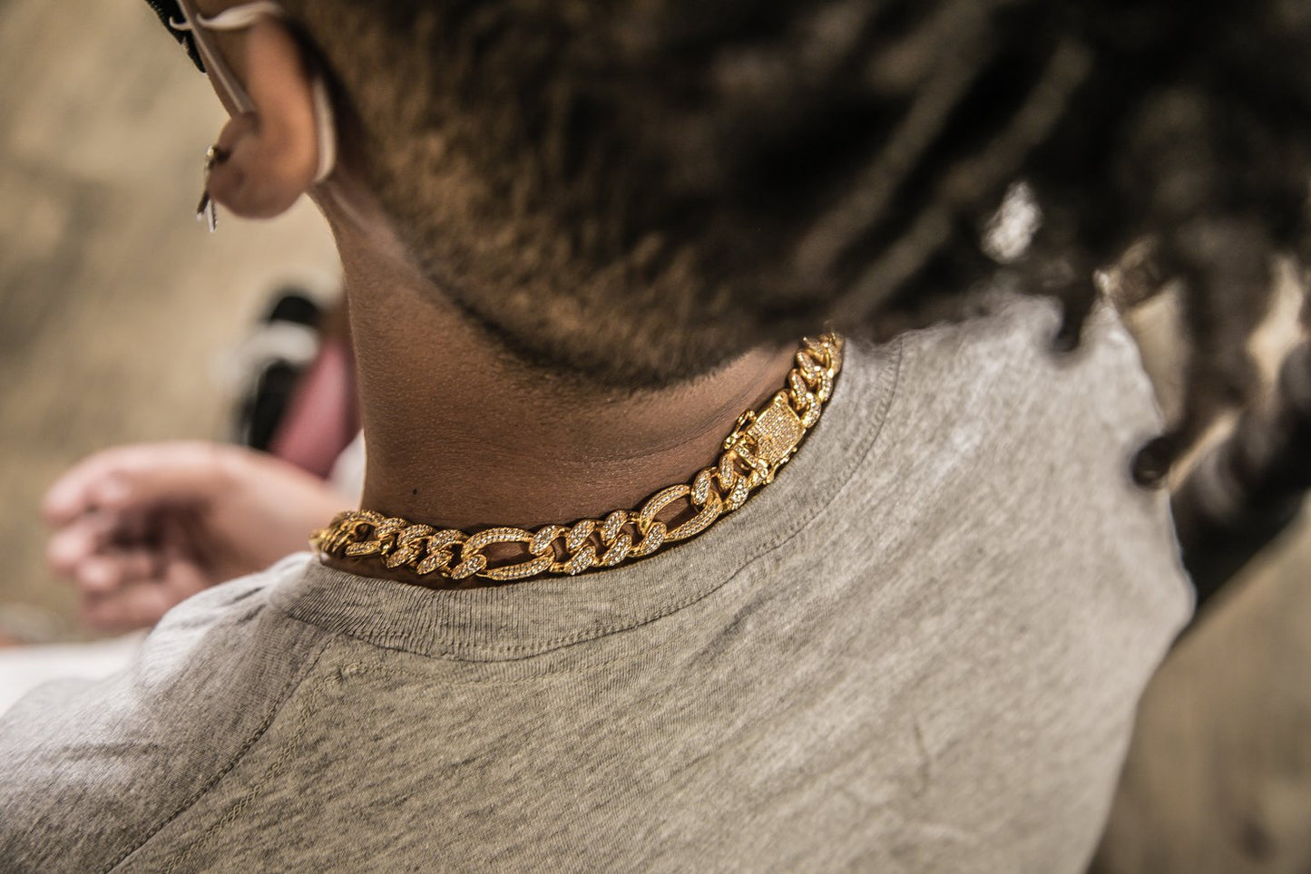 Figaro Studded Necklace - GOLDEN GILT