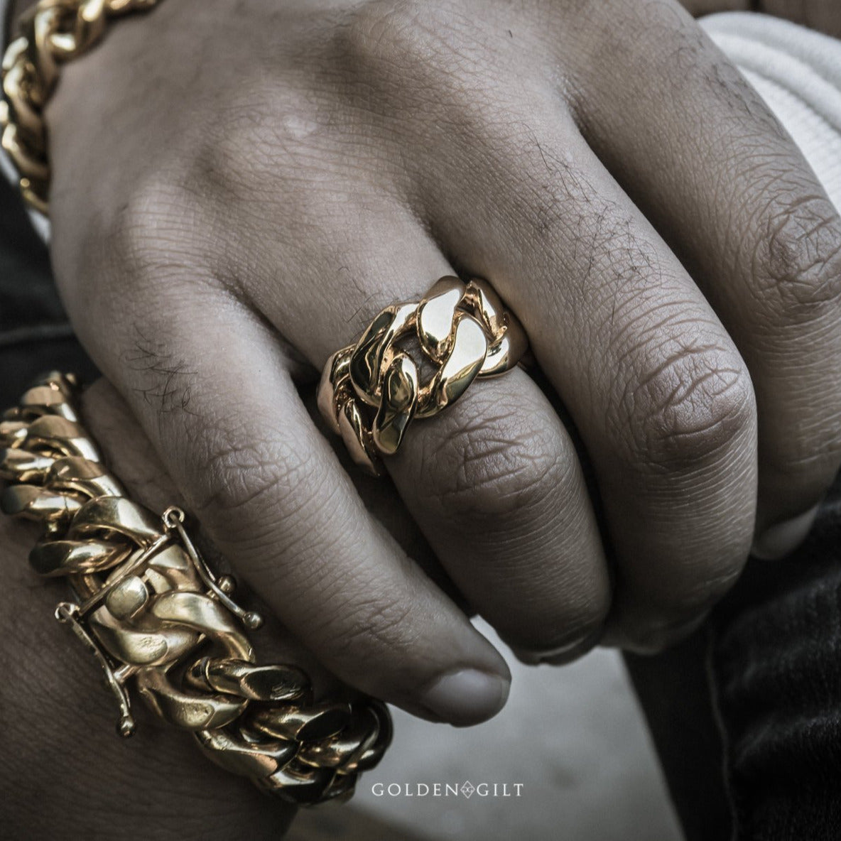Cuban Link Ring - GOLDEN GILT
