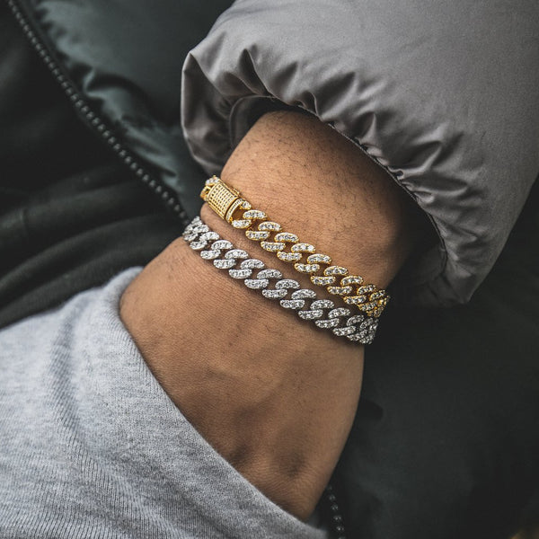 Studded Cuban Bracelet 8MM - GOLDEN GILT