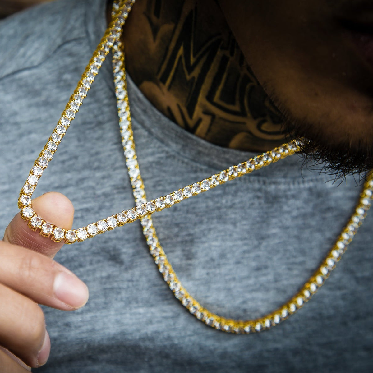 5mm Tennis Necklace - 18k Gold Plated - GOLDEN GILT