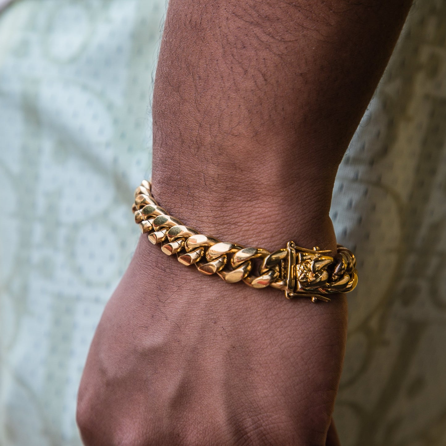 12mm Miami Cuban Link Bracelet - GOLDEN GILT