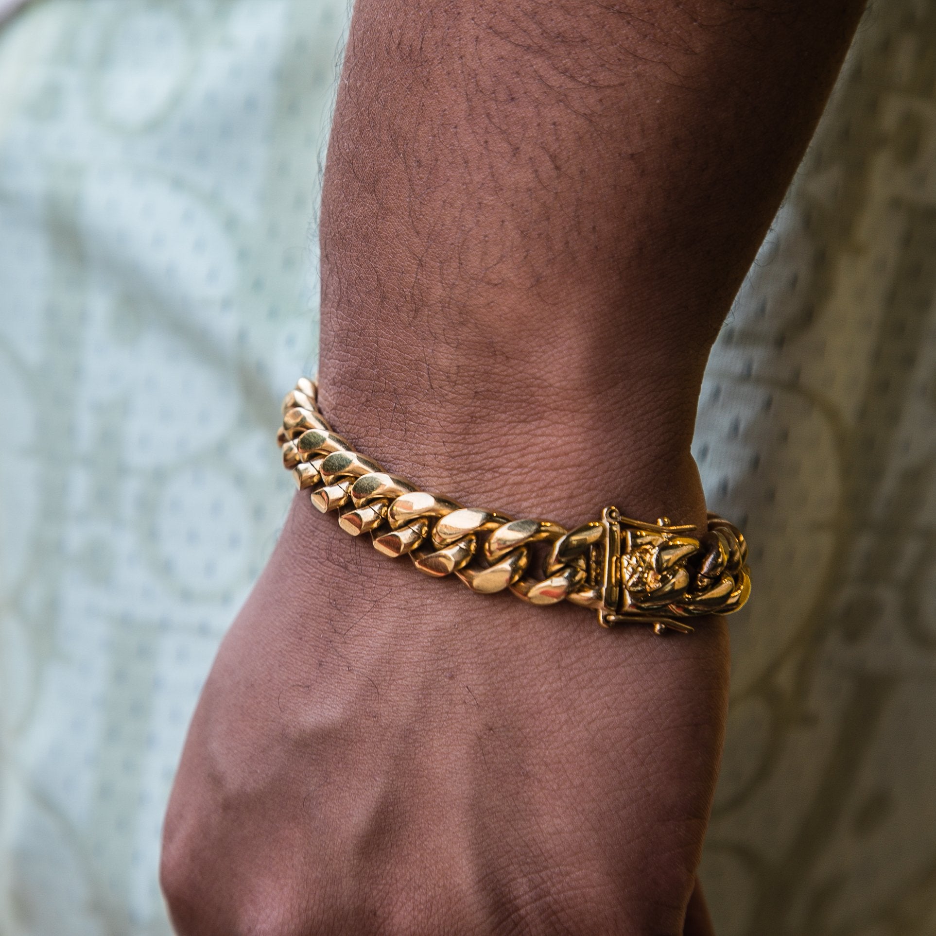 12mm Miami Cuban Link Bracelet - GOLDEN GILT