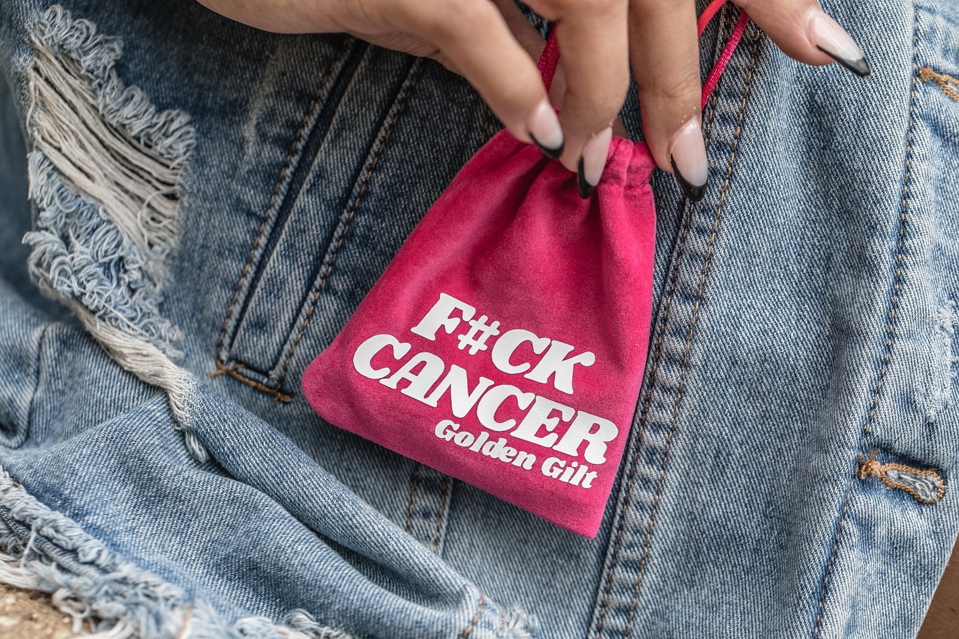 F*ck Cancer Pendant & Necklace - GOLDEN GILT