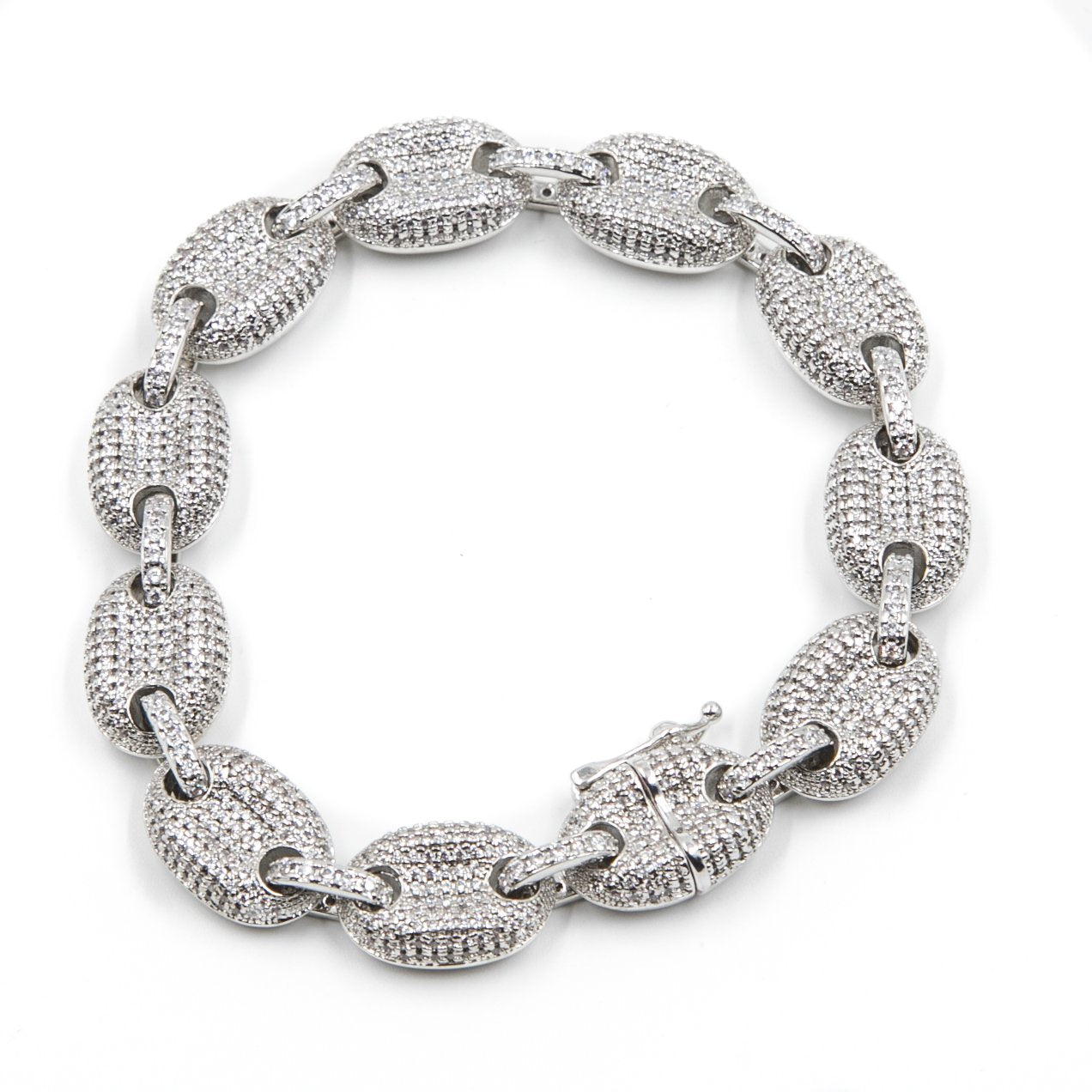 Studded Goochi Link Bracelet - Silver - GOLDEN GILT