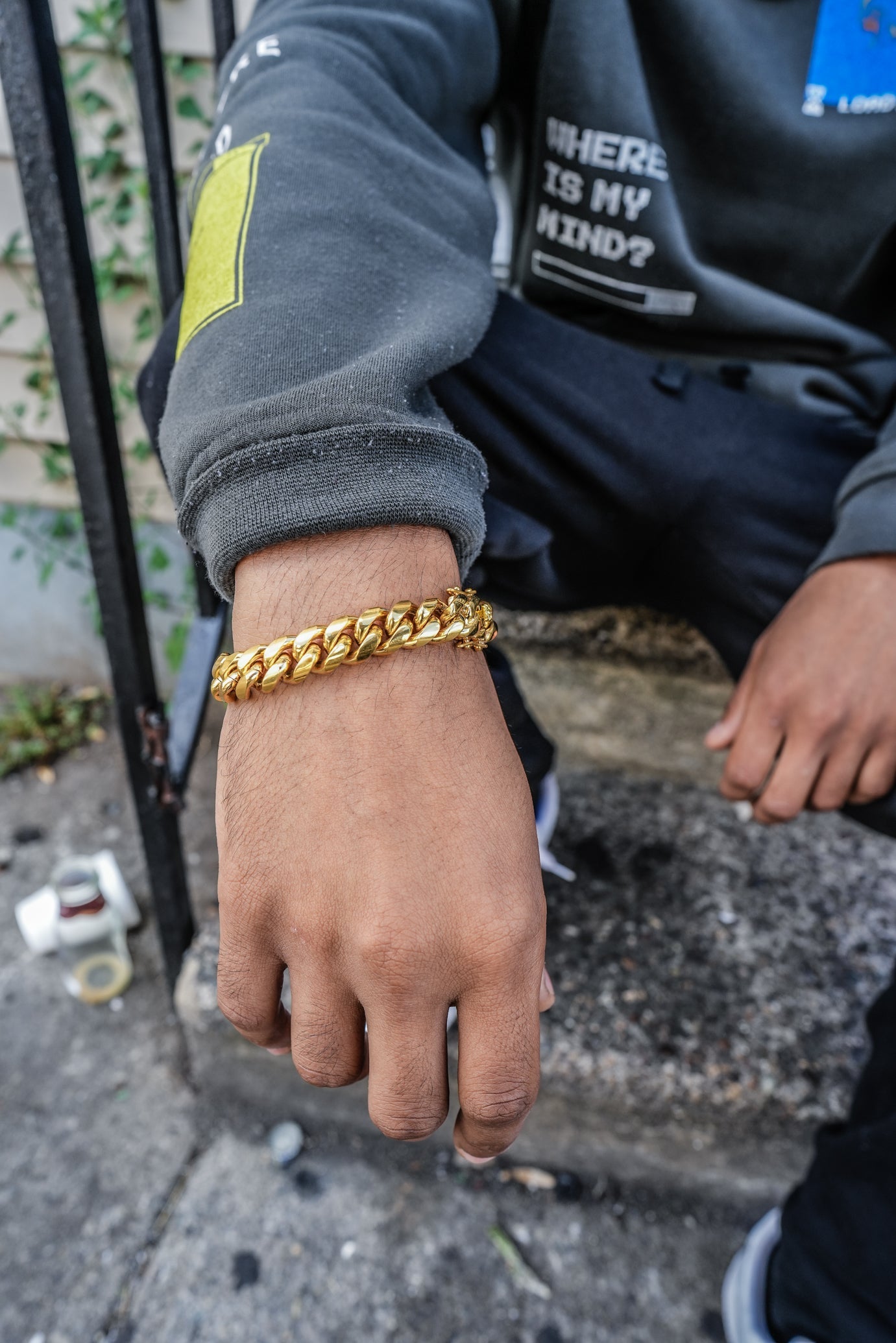 12mm Cuban Link Necklace Bracelet Bundle - GOLDEN GILT