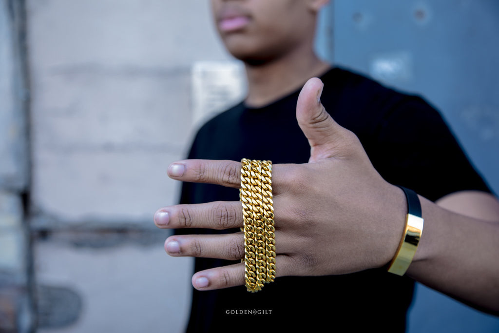 8mm Miami Cuban Link Necklace - GOLDEN GILT