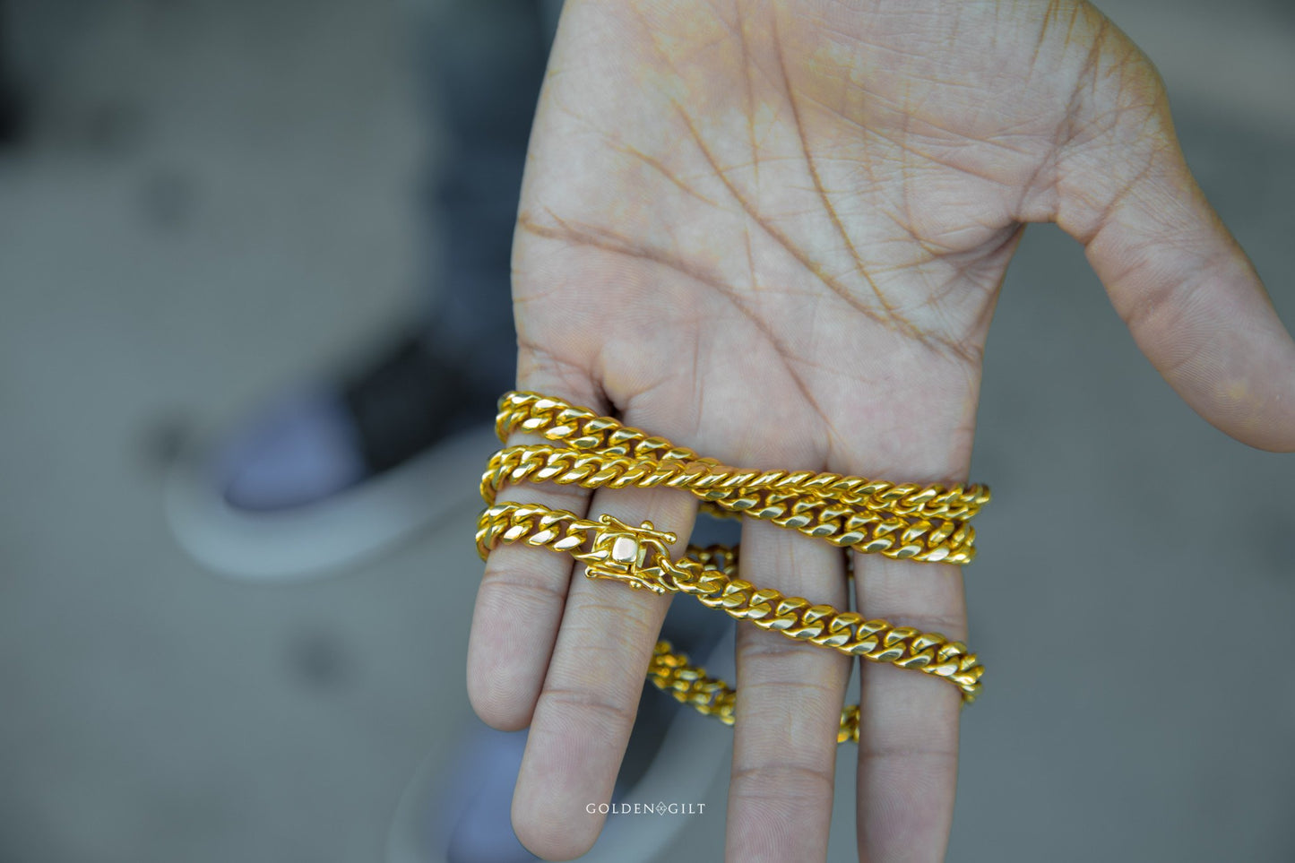 8mm Miami Cuban Link Necklace - GOLDEN GILT