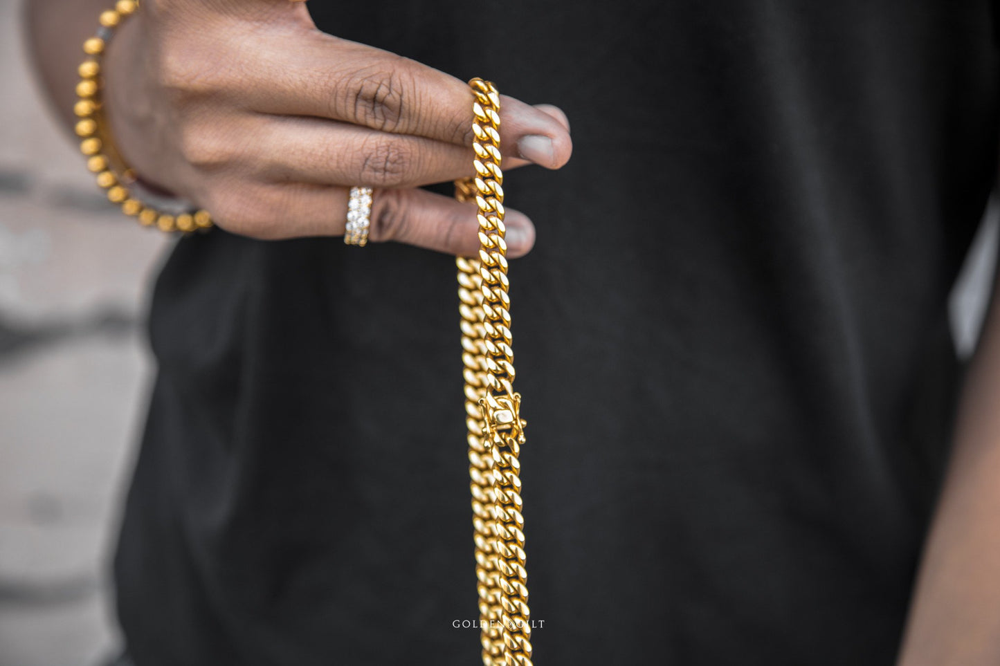 8mm Miami Cuban Link Necklace - GOLDEN GILT