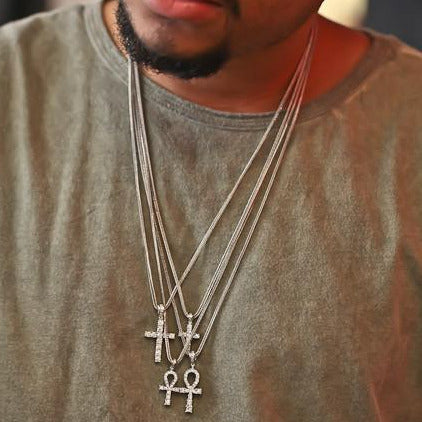 Mini Ankh - Silver Polished - GOLDEN GILT