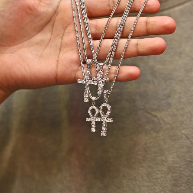 Mini Ankh - Silver Polished - GOLDEN GILT