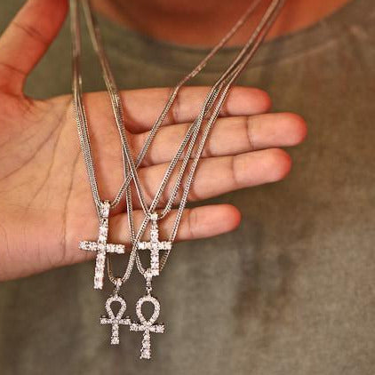 Mini Ankh - Silver Polished - GOLDEN GILT