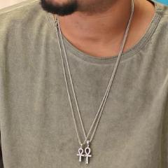 Mini Ankh - Silver Polished - GOLDEN GILT