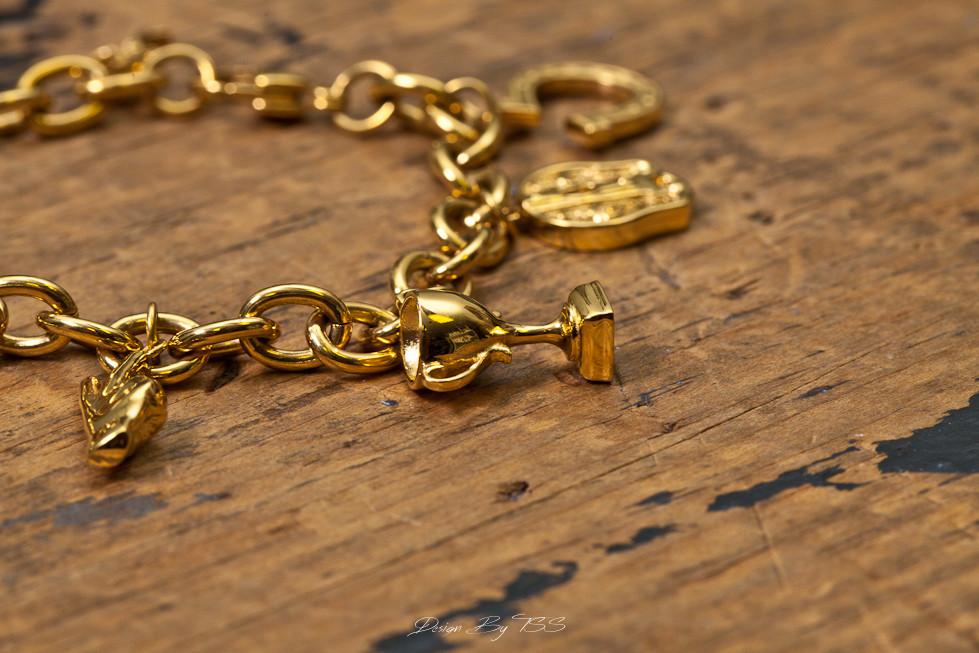 Real gold store charm bracelet