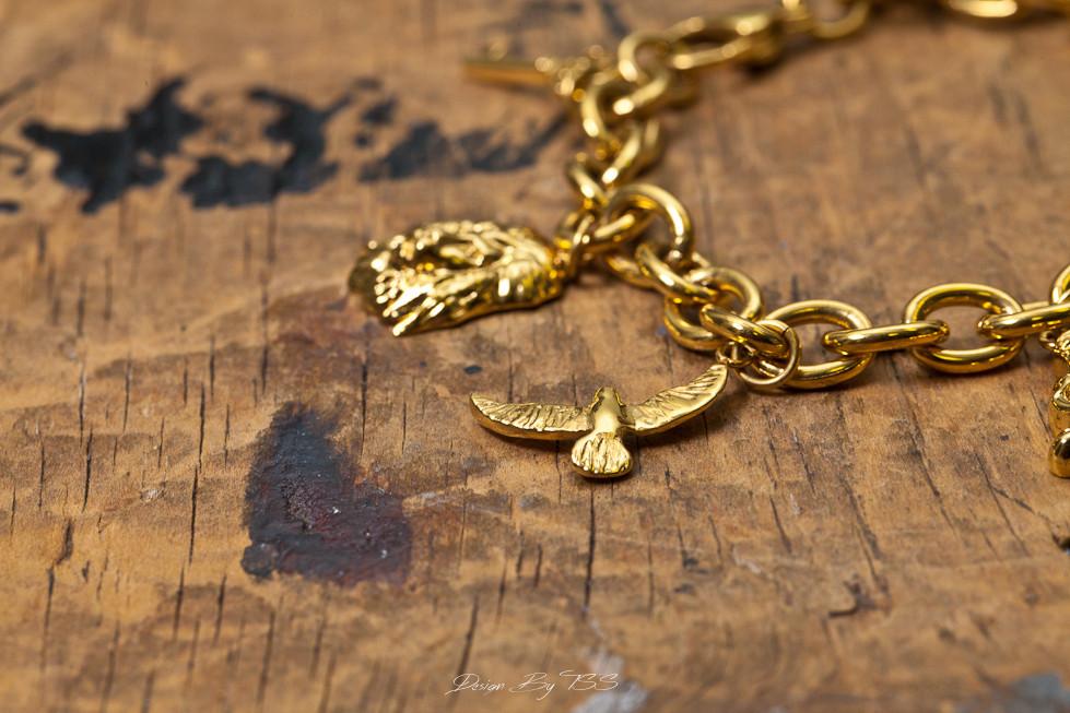 Lucky Charm Bracelet Empreinte, Gold - Goralska Joaillerie