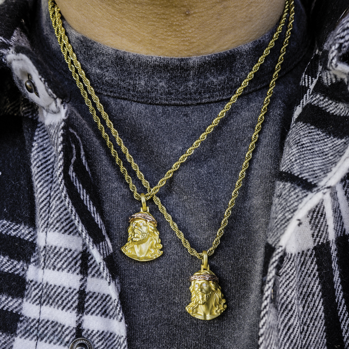 Matte Jesus Piece & Necklace - GOLDEN GILT
